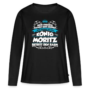 Moritz Name Design - Frauen Premium Bio Langarmshirt - Schwarz - Vorne - Julia (174cm)