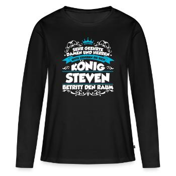 Steven Name Design - Frauen Premium Bio Langarmshirt - Schwarz - Vorne - Julia (174cm)