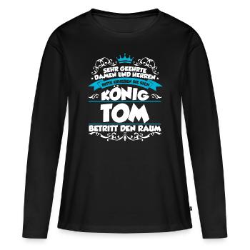 Tom Name Design - Frauen Premium Bio Langarmshirt - Schwarz - Vorne - Julia (174cm)