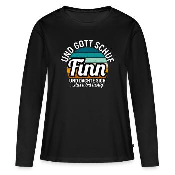 Frank - Frauen Premium Bio Langarmshirt - Schwarz - Vorne - Julia (174cm)