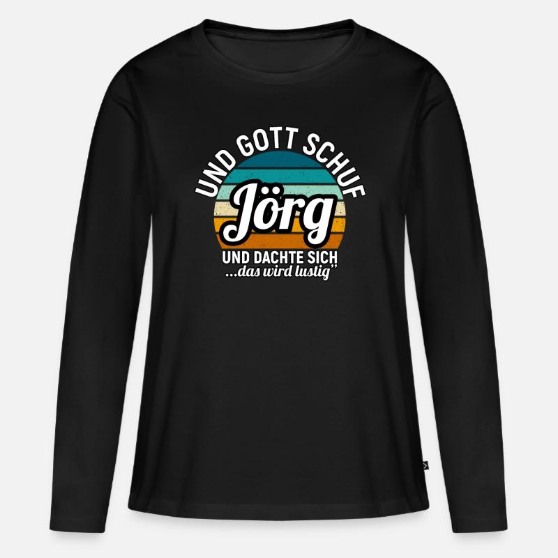 Jörg - Frauen Premium Bio Langarmshirt - Schwarz