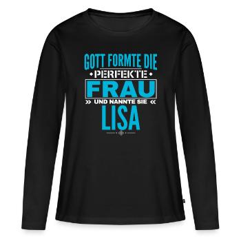 Conception du nom de Lisa - T-shirt manches longues Premium bio Femme - noir - Devant - Julia (174cm)
