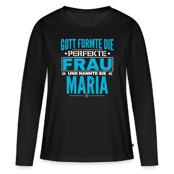 Conception du nom de Maria - T-shirt manches longues Premium bio Femme - noir - Devant - Julia (174cm)