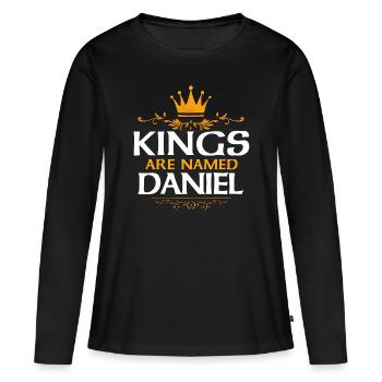 Daniel - Frauen Premium Bio Langarmshirt - Schwarz - Vorne - Julia (174cm)