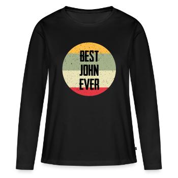 Le meilleur John de tous les temps - T-shirt manches longues Premium bio Femme - noir - Devant - Julia (174cm)