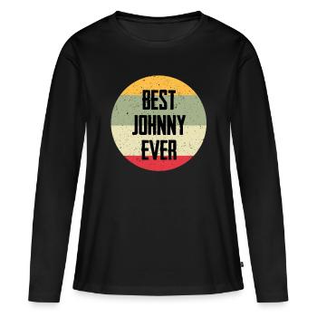 Le meilleur Johnny de tous les temps - T-shirt manches longues Premium bio Femme - noir - Devant - Julia (174cm)