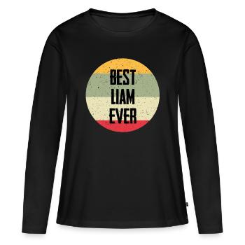 Le meilleur Liam de tous les temps - T-shirt manches longues Premium bio Femme - noir - Devant - Julia (174cm)