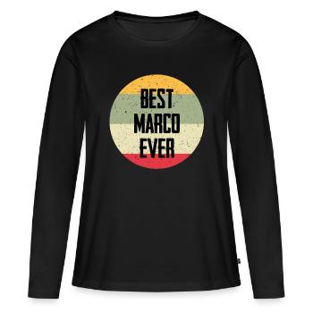 Le meilleur Marco de tous les temps - T-shirt manches longues Premium bio Femme - noir - Devant - Julia (174cm)