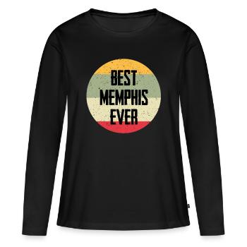 Le meilleur Memphis de tous les temps - T-shirt manches longues Premium bio Femme - noir - Devant - Julia (174cm)