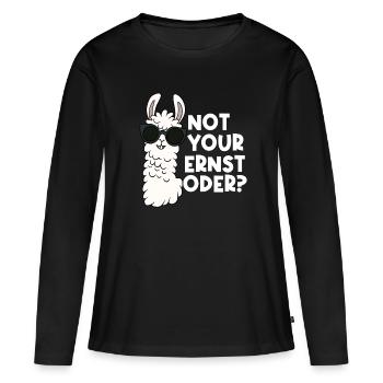 pas votre sérieux ou - T-shirt manches longues Premium bio Femme - noir - Devant - Julia (174cm)
