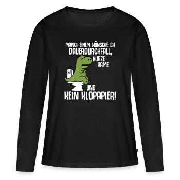À certains, je souhaite une diarrhée permanente - T-shirt manches longues Premium bio Femme - noir - Devant - Julia (174cm)