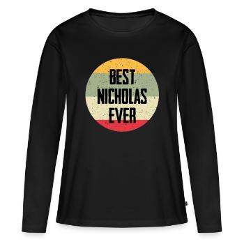 Best Nicholas Ever - Women's Premium Organic Long Sleeve Shirt - black - Front - Julia (174cm)
