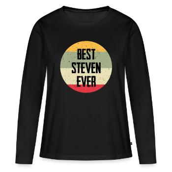 Best Steven Ever - Frauen Premium Bio Langarmshirt - Schwarz - Vorne - Julia (174cm)