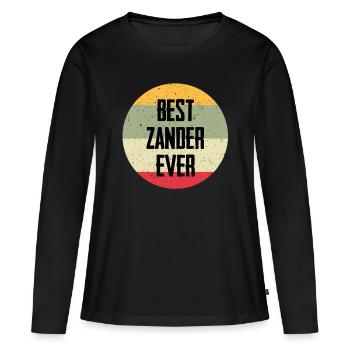 Le meilleur sandre de tous les temps - T-shirt manches longues Premium bio Femme - noir - Devant - Julia (174cm)
