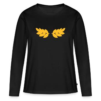 Couronne de laurier - T-shirt manches longues Premium bio Femme - noir - Devant - Julia (174cm)