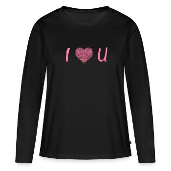 JE T’AIME - T-shirt manches longues Premium bio Femme - noir - Devant - Julia (174cm)