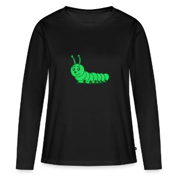 Chenille - T-shirt manches longues Premium bio Femme - noir - Devant - Julia (174cm)