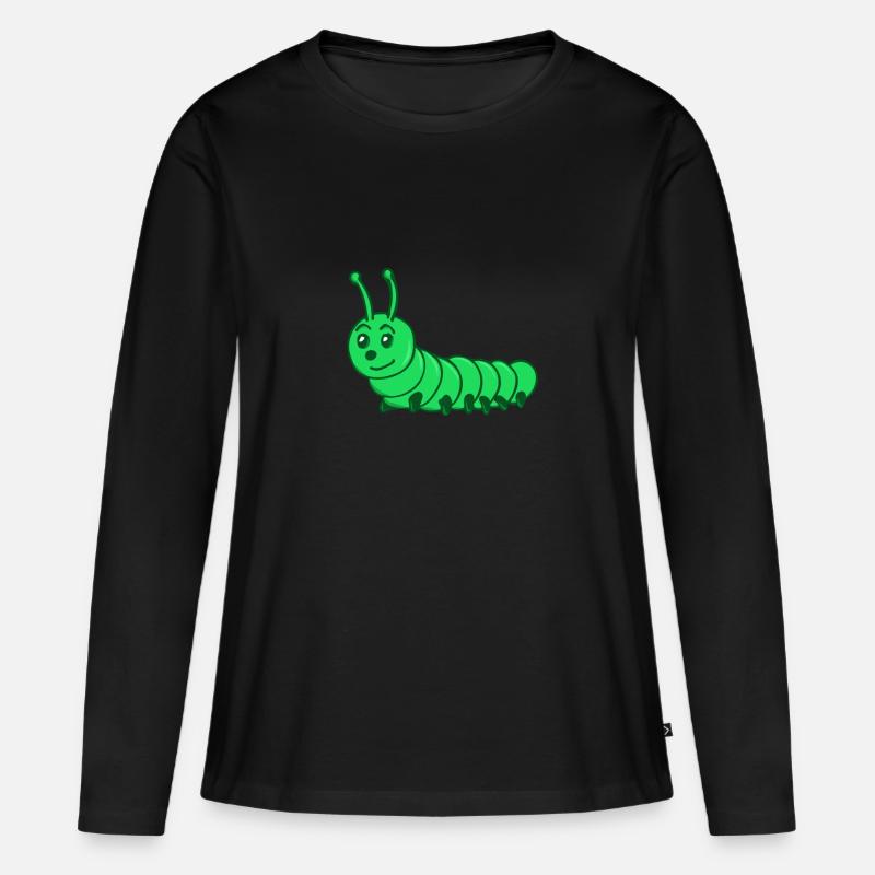 Raupe - Frauen Premium Bio Langarmshirt - Schwarz