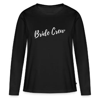 Bride Crew Hen night Party Team Braut JGA Geschenk - Frauen Premium Bio Langarmshirt - Schwarz - Vorne - Julia (174cm)