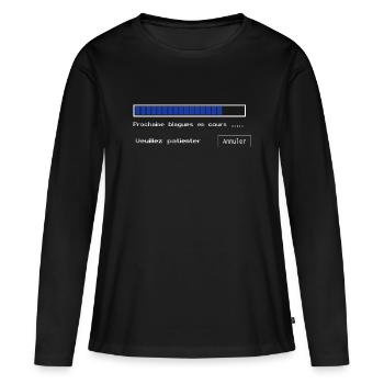 Blagues en cours - T-shirt manches longues Premium bio Femme - noir - Devant - Julia (174cm)
