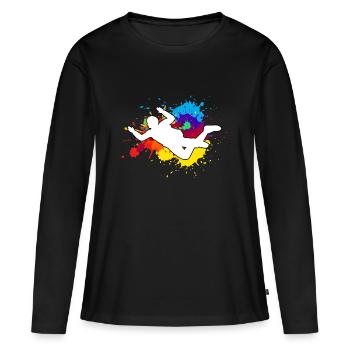 Parachutisme coloré pour un - T-shirt manches longues Premium bio Femme - noir - Devant - Julia (174cm)
