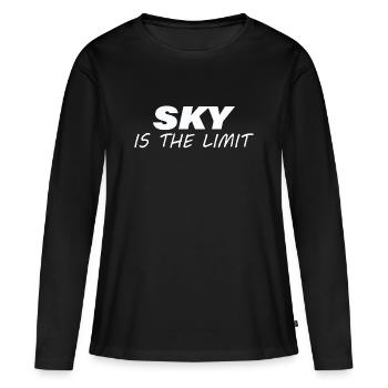 IL N’Y A PAS DE LIMITE - T-shirt manches longues Premium bio Femme - noir - Devant - Julia (174cm)