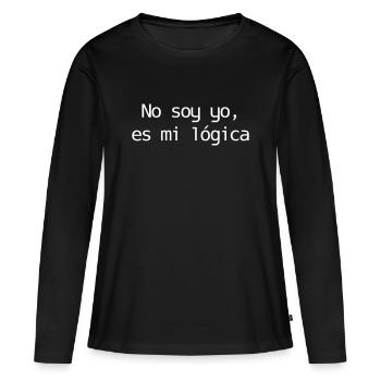 C’est ma logique - T-shirt manches longues Premium bio Femme - noir - Devant - Julia (174cm)