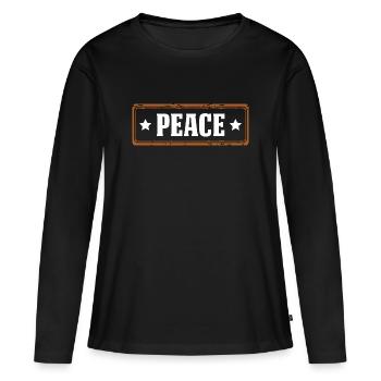 peace - Frauen Premium Bio Langarmshirt - Schwarz - Vorne - Julia (174cm)