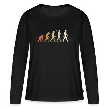 Hockey Evolution Lustiges Eishockeyspieler-Geschenk - Frauen Premium Bio Langarmshirt - Schwarz - Vorne - Julia (174cm)