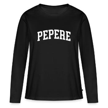 Pepere Französischer Opa Pepere - Frauen Premium Bio Langarmshirt - Schwarz - Vorne - Julia (174cm)