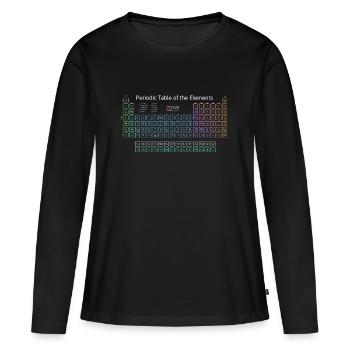 Tableau périodique des éléments Tableau périodique - T-shirt manches longues Premium bio Femme - noir - Devant - Julia (174cm)