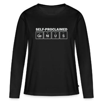 Geniales Element - Frauen Premium Bio Langarmshirt - Schwarz - Vorne - Julia (174cm)