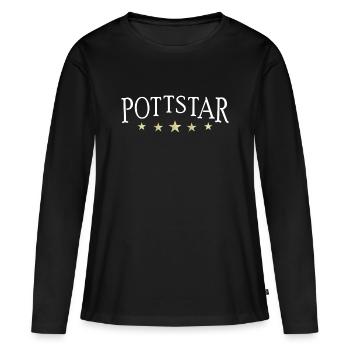 Pottstar, star from the Ruhr area or at the cooking pot - Women's Premium Organic Long Sleeve Shirt - black - Front - Julia (174cm)