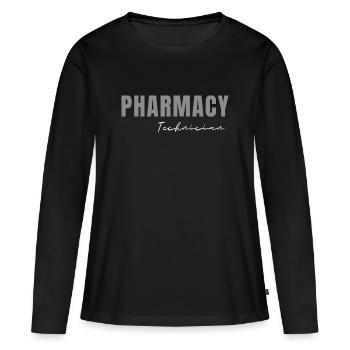 Technicien en pharmacie Étudiant en équipe de technicien sur ordonnance - T-shirt manches longues Premium bio Femme - noir - Devant - Julia (174cm)