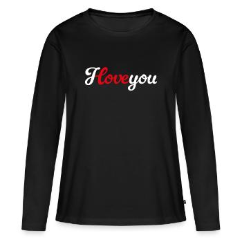 Je t’aime. Mariage en mariage avec amour. Demande en mariage - T-shirt manches longues Premium bio Femme - noir - Devant - Julia (174cm)
