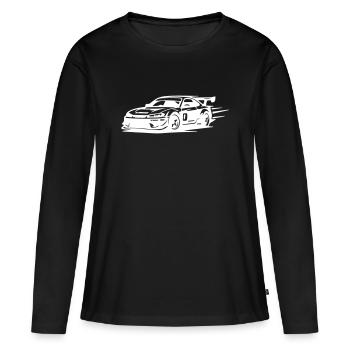 Voitures de course automobiles - T-shirt manches longues Premium bio Femme - noir - Devant - Julia (174cm)