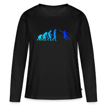 Idée de cadeau pour le joueur de fistball avec le fistball - T-shirt manches longues Premium bio Femme - noir - Devant - Julia (174cm)