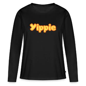 Yippie - Frauen Premium Bio Langarmshirt - Schwarz - Vorne - Julia (174cm)