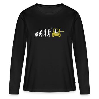 Évolution vers le conducteur de chariot élévateur - T-shirt manches longues Premium bio Femme - noir - Devant - Julia (174cm)