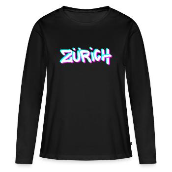 Zurich Neon Graffiti - Women's Premium Organic Long Sleeve Shirt - black - Front - Julia (174cm)