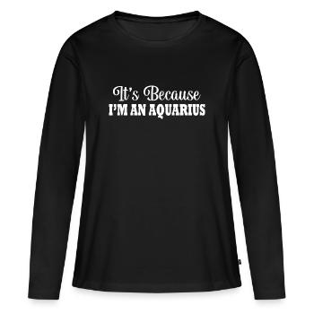 Sternzeichen Wassermann - Frauen Premium Bio Langarmshirt - Schwarz - Vorne - Julia (174cm)