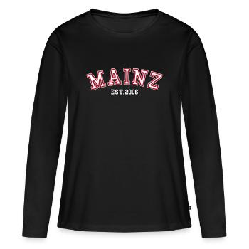 Mayence Fondée en 2006 - T-shirt manches longues Premium bio Femme - noir - Devant - Julia (174cm)