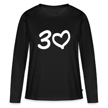 30 ans d'anniversaire de mariage de perles - T-shirt manches longues Premium bio Femme - noir - Devant - Julia (174cm)