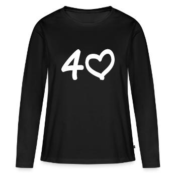 40 year birthday wedding anniversary gift idea - Women's Premium Organic Long Sleeve Shirt - black - Front - Julia (174cm)
