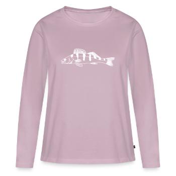 Zander Graphic – Angler Line-Art Design - Women's Premium Organic Long Sleeve Shirt - dusky pink - Front - Julia (174cm)