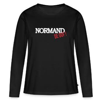 Normand de ouf - T-shirt manches longues Premium bio Femme - noir - Devant - Julia (174cm)
