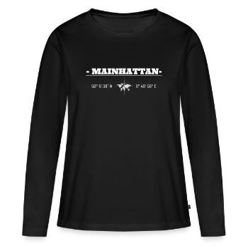 Coordinates Frankfurt am Main Mainhattan - Women's Premium Organic Long Sleeve Shirt - black - Front - Julia (174cm)
