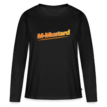 M-Moutarde - T-shirt manches longues Premium bio Femme - noir - Devant - Julia (174cm)