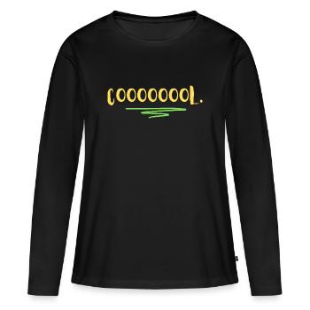 COOOOOOOL- - T-shirt manches longues Premium bio Femme - noir - Devant - Julia (174cm)