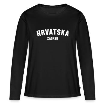 Zagreb Hrvatska Croatie Couronne - T-shirt manches longues Premium bio Femme - noir - Devant - Julia (174cm)